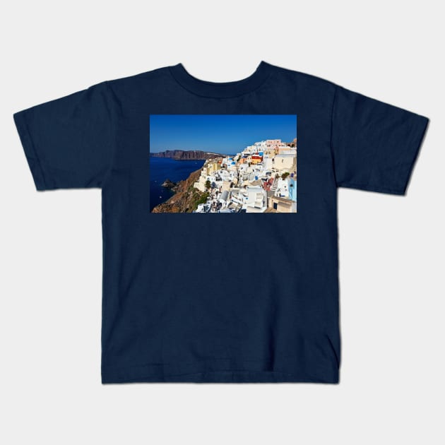 The wonderful Oia in Santorini, Greece Kids T-Shirt by Constantinos Iliopoulos Photography